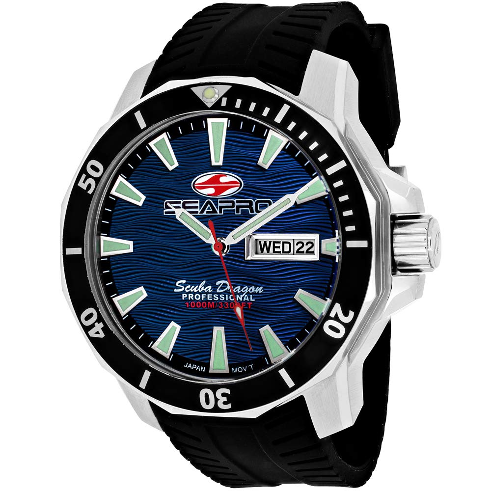 Seapro SP8316 Scuba Dragon Diver LTD Reloj analógico de cuarzo negro para hombre