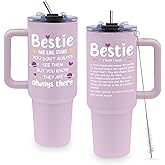 TNASURHUS Bestie Gifts for Women, Friendship Gifts for Women, 40oz Tumbler with Handle, Gift for Best Friend, Holiday, Christmas Thanksgiving Birthday Gift for Best Friend