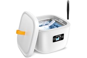 TANAVE Ultrasonic Retainer Cleaner, Denture, Retainer Cleaner Machine for Denture, Mouth Guard, Jewelry, Brace, Toothbrush Head, 43kHz UV Ultrasonic Retainer Cleaner with 255ML