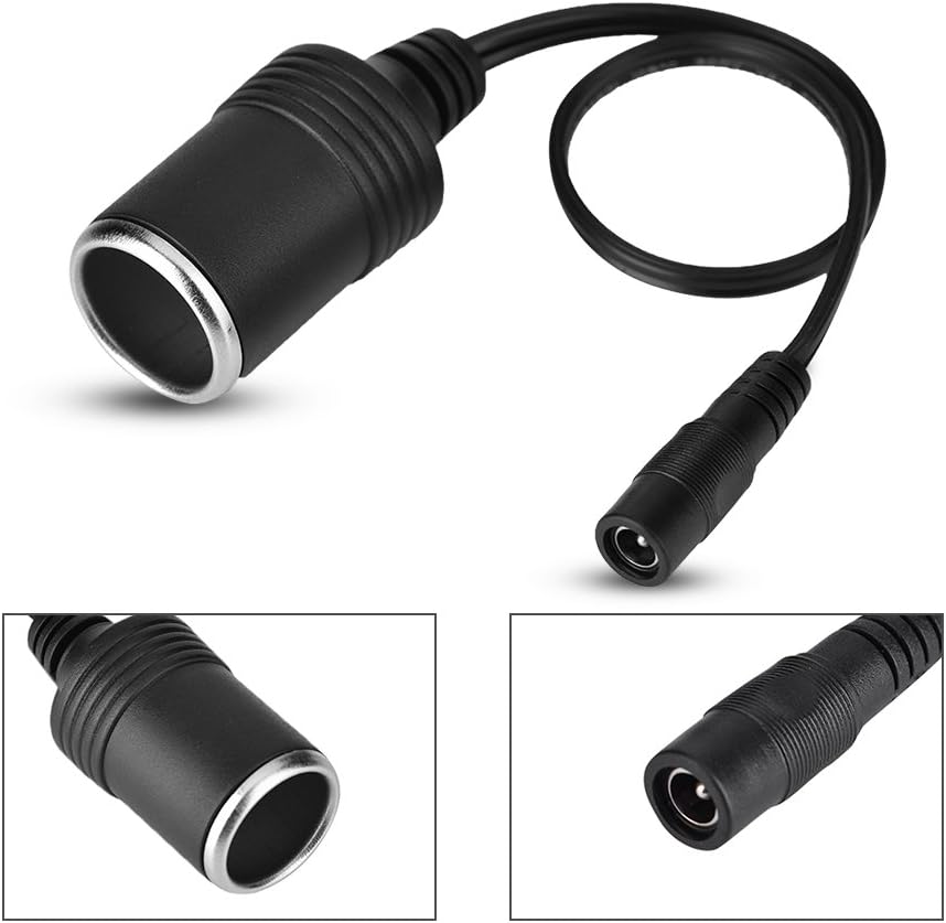 Bewinner 12V DC 5.5 x 2.1mm Female Cigarette Lighter Socket Power Supply Cable Adapter for Car Air Pump Refrigerator, Black - Image 3