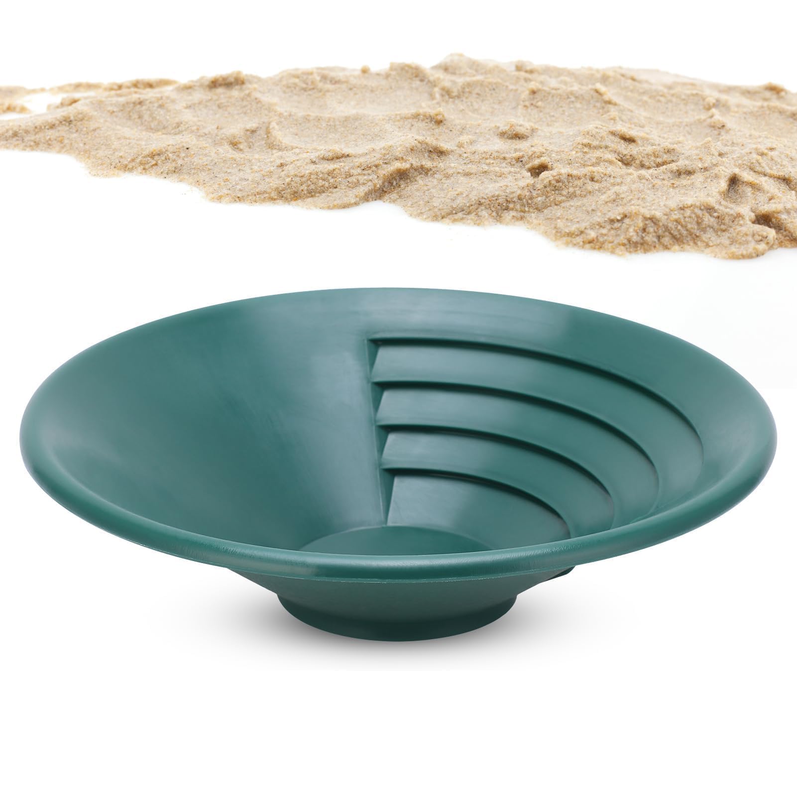 HERCHR Gold Washing Pan, Green Gold Pans for Gold Panning, 260mm/10.2in Gold Panning Pan ABS Gold Sifting Classifier Washing Sieve Tray for Mining and Prospecting (Green)