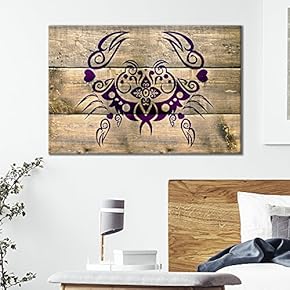 Canvas Wall Art - Crab Pattern on Wood Style Background - Giclee Print Gallery Wrap Modern Home Art Ready to Hang - 12x18 inches