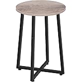 HOOBRO Side Table, Round Accent End Table with Sturdy X-Shaped Metal Frame, 15.7" Round Nightstand, for Living Room, Bedroom,