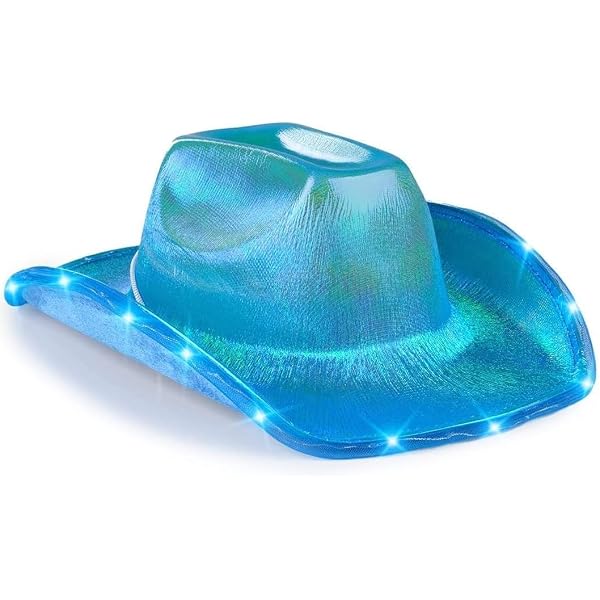 3873 Cowboy Cowgirl Hat For Women Christmas Western Feather Cap With Led NociHah Cowboy Cowgirl Hat for Women Christmas Western  main image 4
