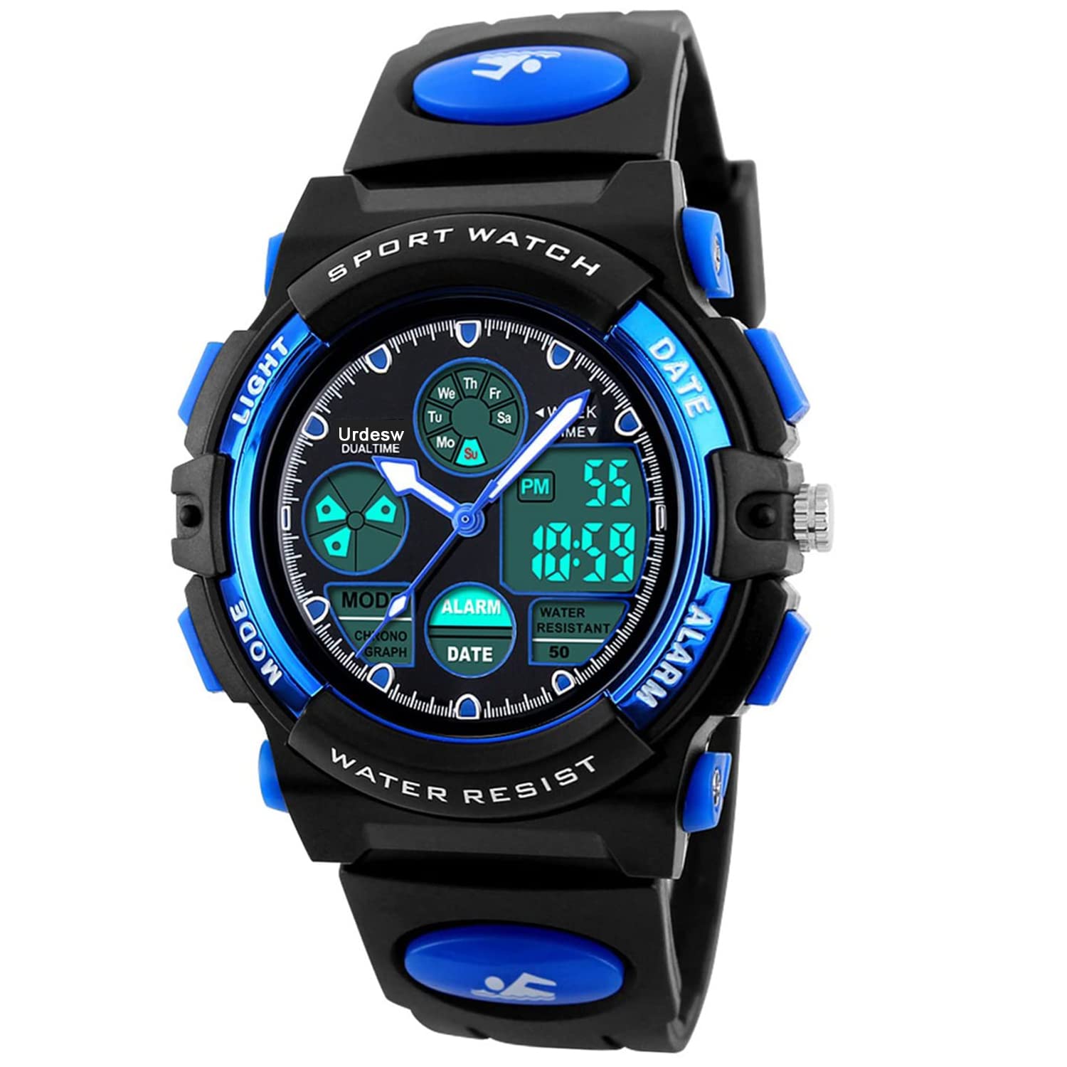 Urdesw Kids Digital Waterproof Watches for 6-15 Year Old Boys & Girls - Electronic Toys & Games - Birthday Presents & Gift