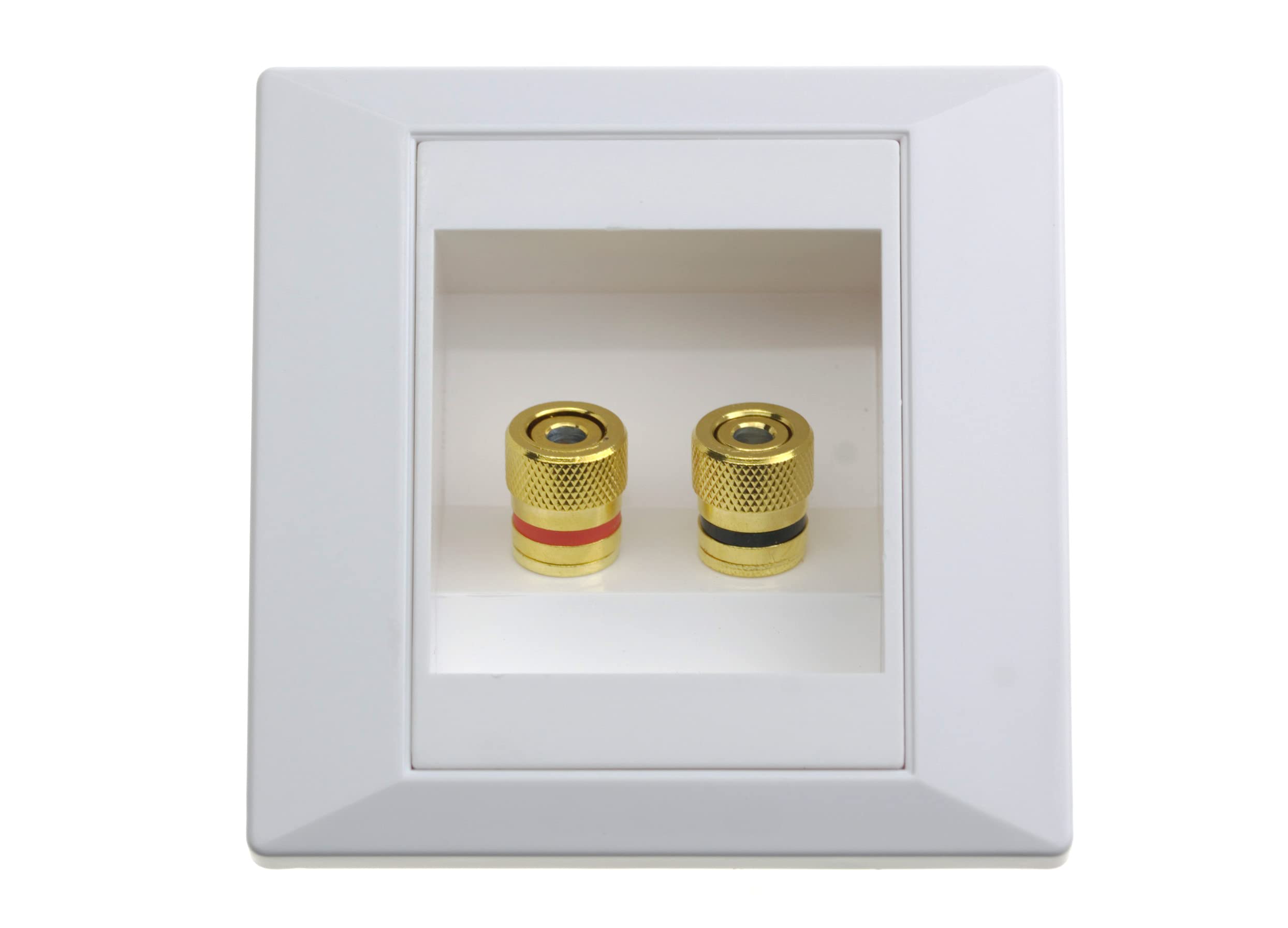 FamilyMall (TM Wall Plate Wall Mount box Port with 2 Bushings for Banana Plug Speaker
