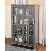 The Lakeside Collection Sliding Glass Door Storage Cabinets - Gray