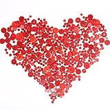 Swpeet 650 Pieces Assorted Sizes Resin Buttons 2 and 4 Holes Round Craft Buttons for Sewing DIY Crafts Children's Manual Button Painting (Red)