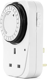 STATUS Timer Switch 24 Hour Segment Timer Light Switch White UK Plug 24HT16