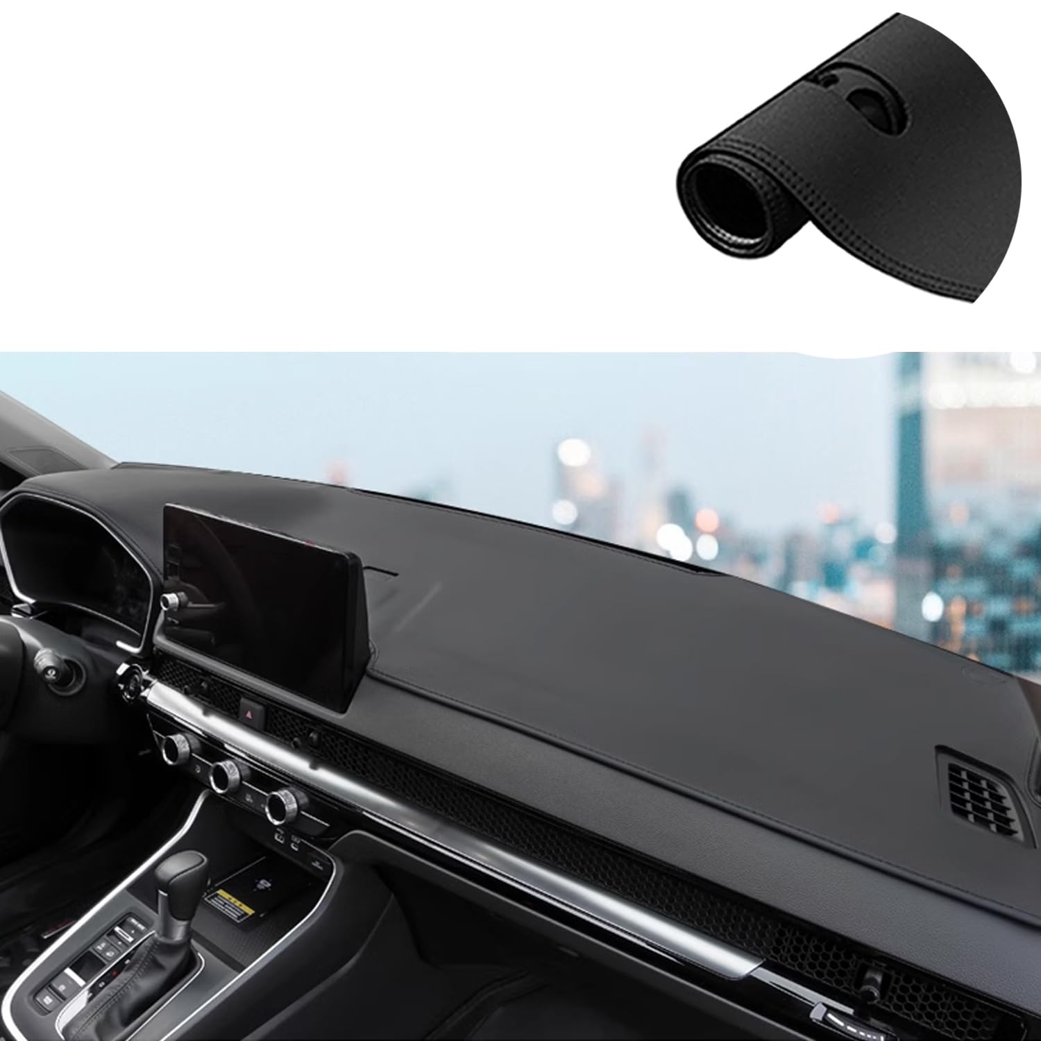 Photo 1 of Rifoda Dash Cover Mat Fit for Honda CRV CR-V 2023 2024 2025 (with Head Up Display) Leather Material Nonslip Dashboard Protector Sunshade No Glare Cover pad Black Stitching