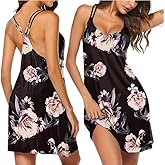Ekouaer Women's V Neck Sleeveless Nightgown