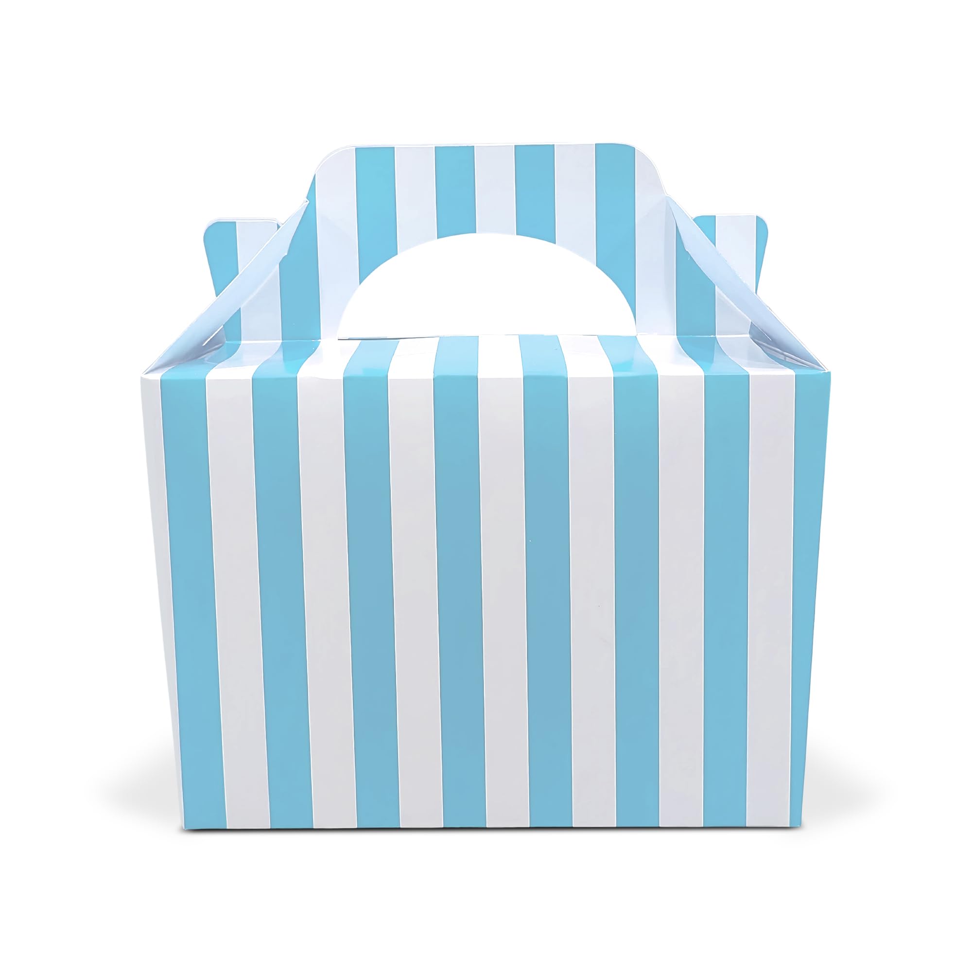 Lotus 20 x Stripe Design Spotty Children/Kids Party Boxes Carry Food Meal Fun Picnic Birthday Wedding Favour/Baby Shower Party Halloween Trick or Treat Box Loot Bag (Baby Blue)