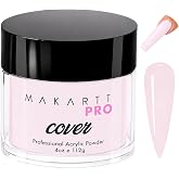 MakarttPro Cover Acrylic Powder 112g/4oz for Nail Extensions Pink Silk | Smooth Blending Formula with Easy Application, Designed for Professional Private Nail Technicians