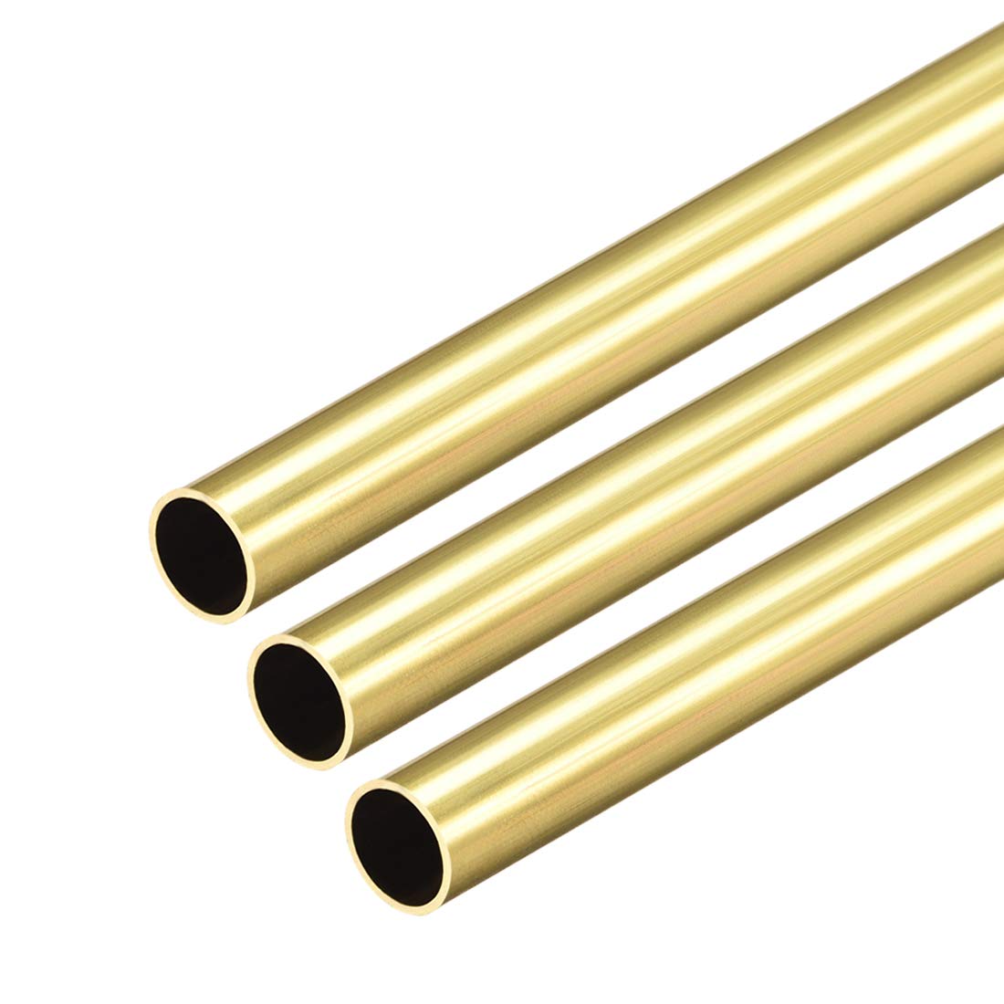 sourcing map Brass Round Tube, 300mm Length 8.5mm OD 0.5mm Wall Thickness, Seamless Straight Pipe Tubing 3 Pcs