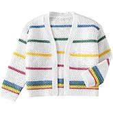 GORGLITTER Girl's Button Down Colorful Cardigan Open Front Knit Cute Long Sleeve Sweater Fall Fashion Trendy 2025