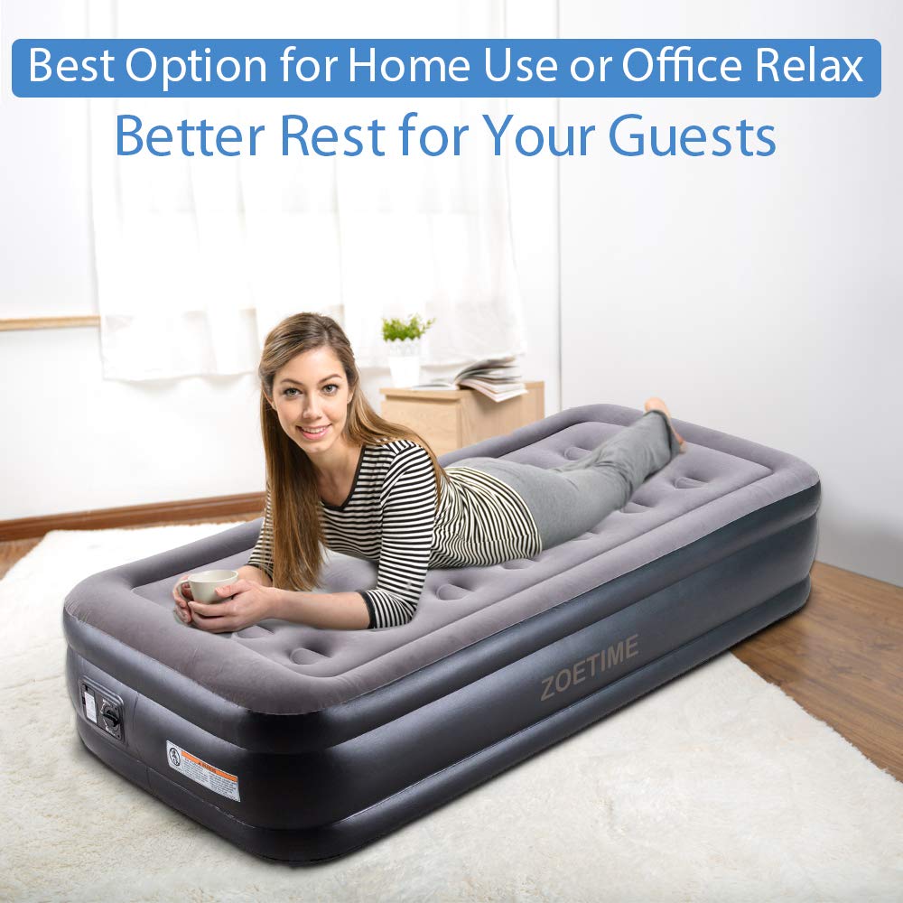 Gray 18.5 inches Height from Pillow to Ground Thickness Increase Version Zoetime Upgraded Twin