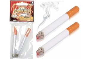 Zugar Land Realistic Looking Fake Stage Puff Cigarettes (3.5") Prop for Prank, Halloween Costume, Movie, or Theater Play Tricky Fun Gag Cool Toy Fancy Dress Looks Lit Up. (2 Cigarettes)
