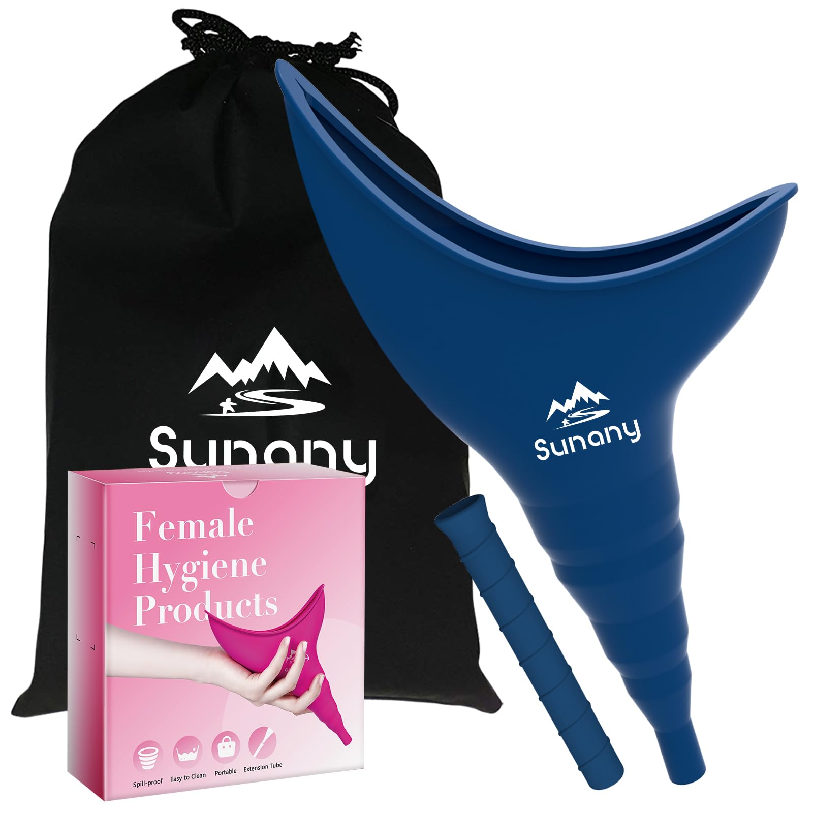 Photo 1 of Female Urination Device, Reusable Female Urinal Silicone Women Pee Funnel Allows Women to Pee Standing Up, Portable Womens Urinal is The Perfect Companion for Camping,Outdoor,Travel?Blue?