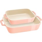 Staub Ceramic 2-pc Rectangular Baking Dish Set - Macaron Pastel Pink