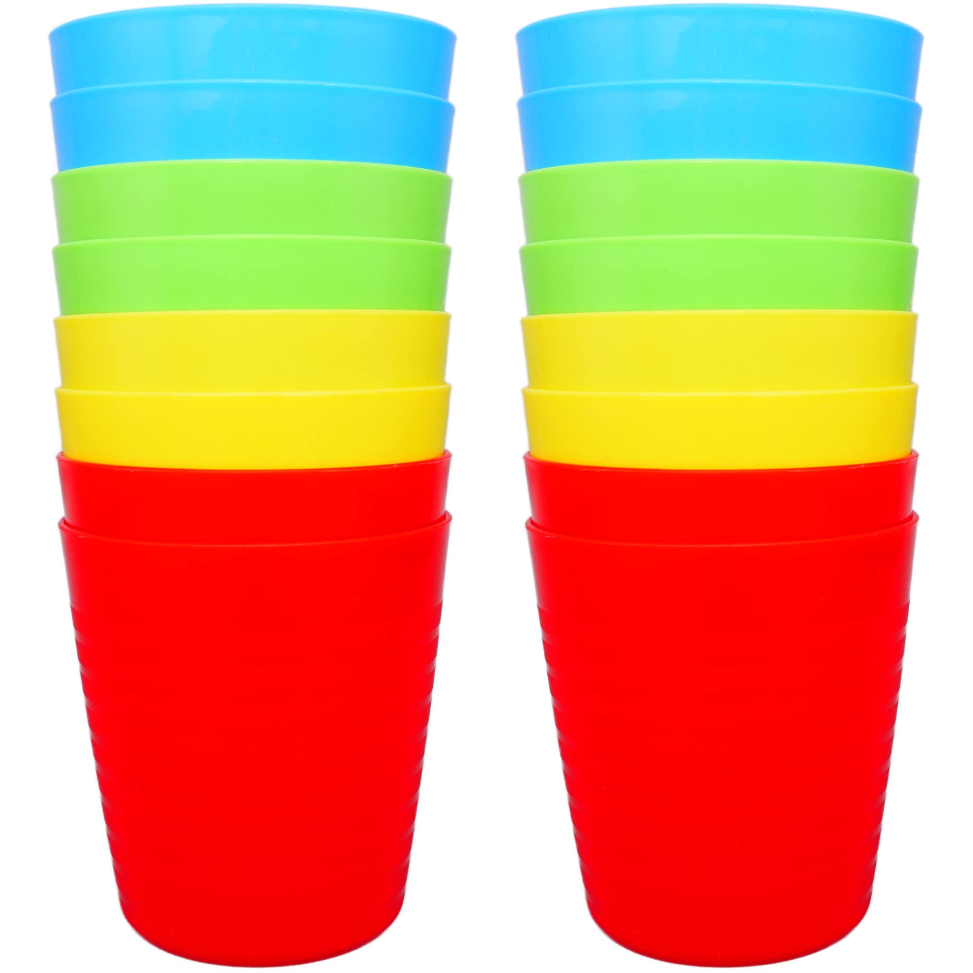Bloomsworld 16 Toddler Plastic Cups Set, Reusable, BPA Free, Kids Picnic and Party Tableware for Boys and Girls