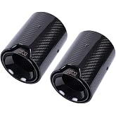 2-Piece Set Carbon Fiber Exhaust Tips for BMW F20 F21 F22 F23 F30 F31 F32 F33, Glossy Black Inner Layer Tailpipe Tip (M135i/M140i/M235i/M240i)