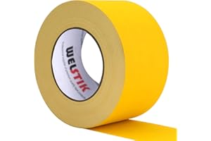 WELSTIK Gaffer Tape Yellow,3" X 60 Yards,Heavy Duty Gaffer Tape Matte Finish for Film Schools,Broadcasting Classes,Box-Sealing,Non-Reflective,Easy to Rip