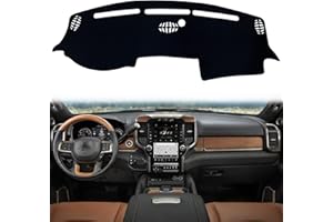 KEEGTBOX Dash Mat Cover Custom Interior Center Console Compatible with Dodge Ram 1500 2500 3500 Truck 2019 2020 2021 2022 2023 Dashboard mat Covers Accessories (Black Trim)