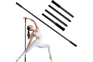 SZLYYDS Yoga Stick 5ft Mobility Stick, Sturdy Steel Exercise Bar Adjustable Stretching Stick for Mobility, Training, Flexibility and Balance, Versatile Stretch Bar with 4 Steel Rods & Foam Handles