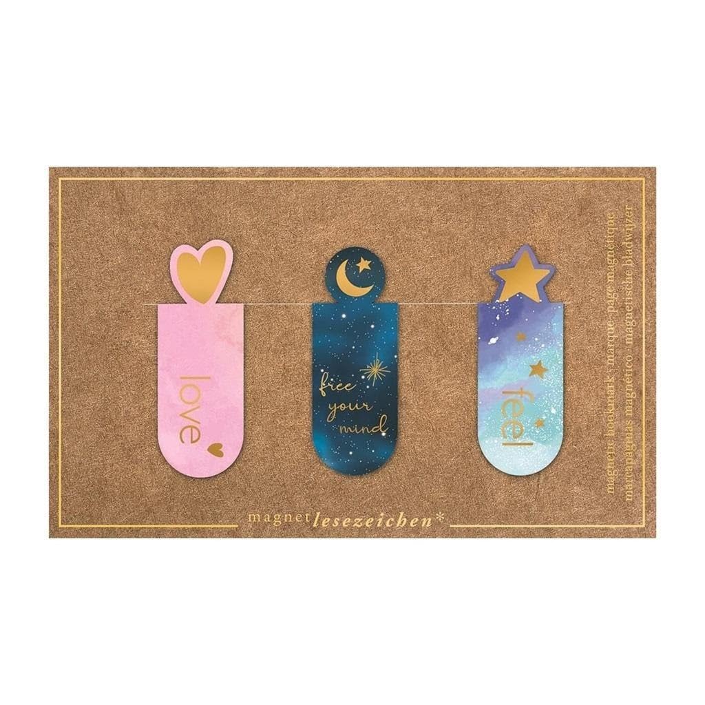 Moses Mystic Magnetic Bookmarks, Set of 3, Magnetic Bookmarks, Bookmarks, Charmingly Illustrated 31158 Brown