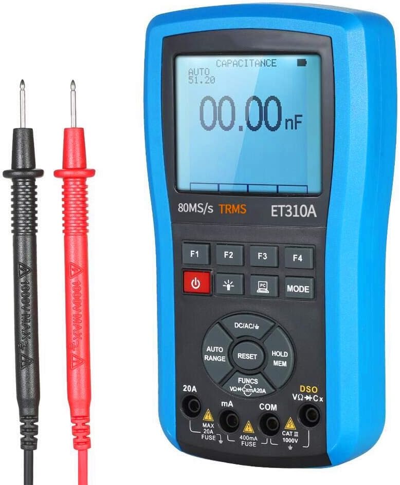 NOBGP Handheld Oscilloscope Multimeter, Digital Ohm Table Frequency Meter kit LED Tester, Automatic Waveform Capture Function DC/AC Voltage/Current Resistance Test