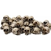 Ainvzag 20Pcs Mini Skulls, Plastic Skeleton Heads, Halloween Decoration | Durable Resin Construction, Halloween Party Decorations, DIY Craft Projects, Home Garden Decor