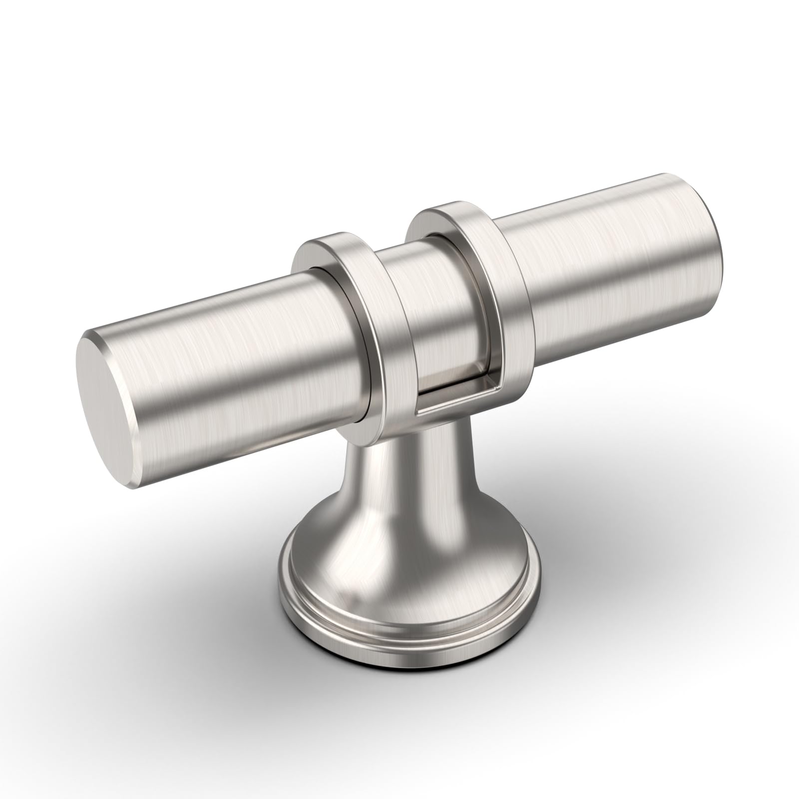 Amerdeco 10 Pack 1-1/3 Inch Brushed Satin Nickel Cabinet Knobs Single Hole Cabinet Pulls Dresser Knobs Round Drawer Knobs and Pulls for Bathroom Cabinets UK0002