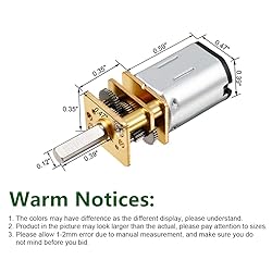 Hxchen 2Pcs DC 3V 500RPM Micro Speed Reduction