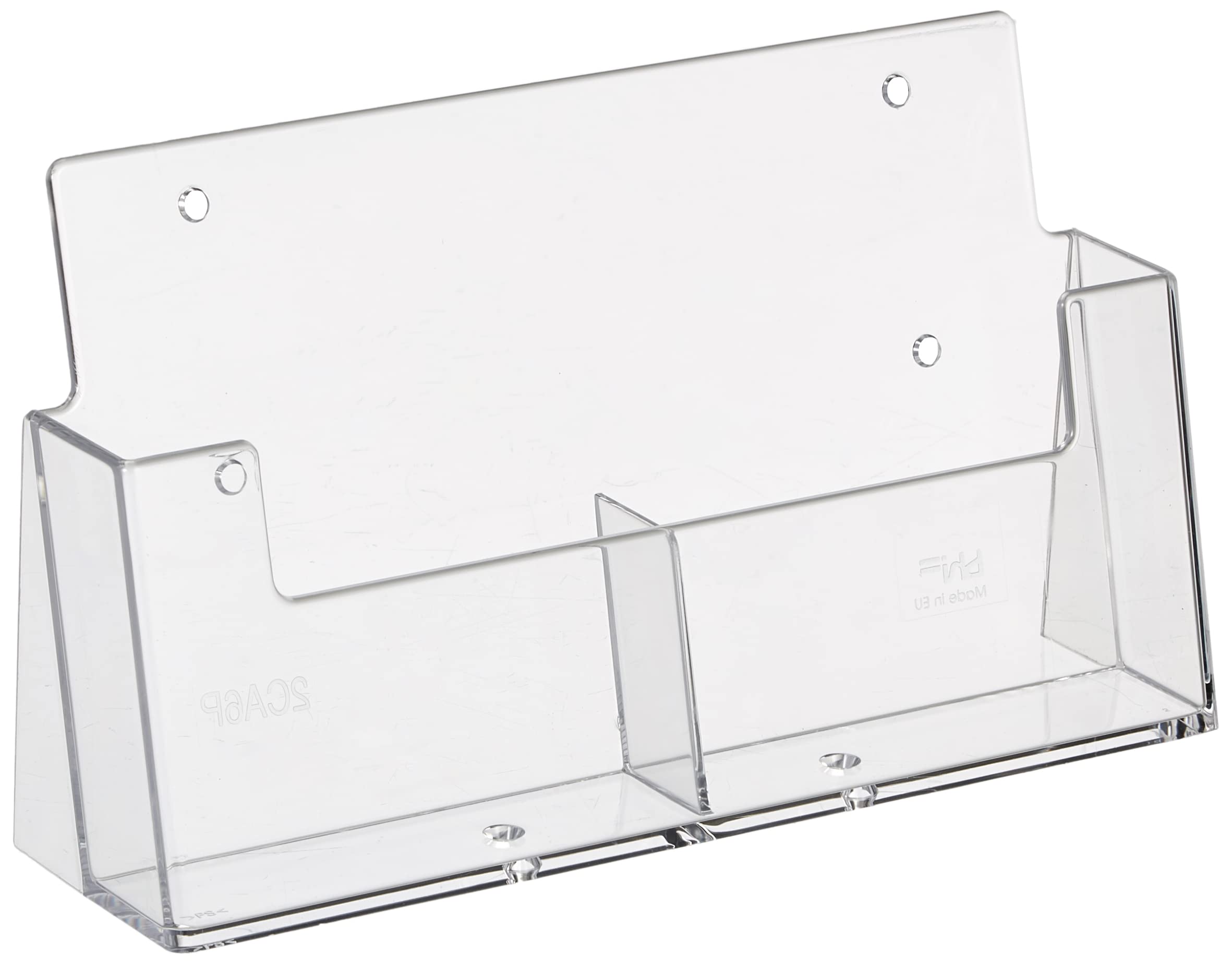 taymar 2CA6 A6 2 Compartment Brochure Stand Transparent