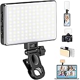 168 LED Phone Light, Selfie Light for iPhone/iPad/Camera, Portable Video Conference Lighting with Clip, Rechargeable 3000mAh 
