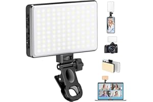 AURIANI 168 LED Phone Light, Selfie Light for iPhone/iPad/Camera, Portable Video Conference Lighting with Clip, Rechargeable 3000mAh CRI 95+, 3 Lights Modes Alix Earle Lights for Selfie, Makeup, Laptops, Vlog
