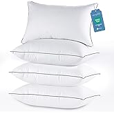 JOLLYVOGUE Bed Pillows Standard Size Set of 4, Cooling and Supportive Full Pillow 4 Pack with Down Alternative Filling for Side and Back Sleepers, Hotel Collection