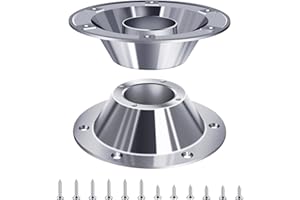2PCS RV Table Pedestal Base - Standard 2.25" ID Aluminum Table Mounting Flange with Screws, for RV/Yacht/Camper Tables - Silv