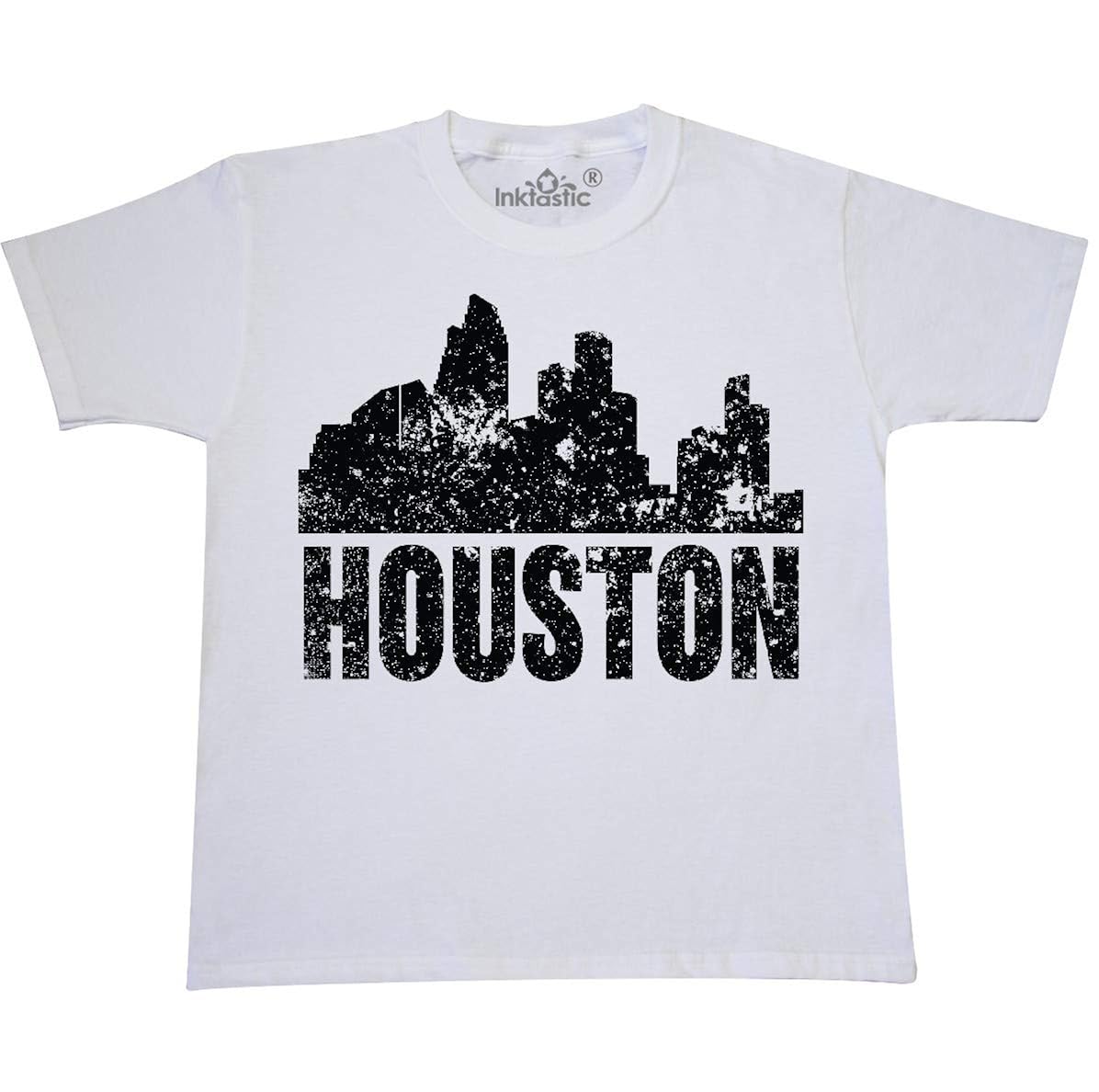 Houston Skyline Grunge T Shirt 355cf 6288 Jznovelty