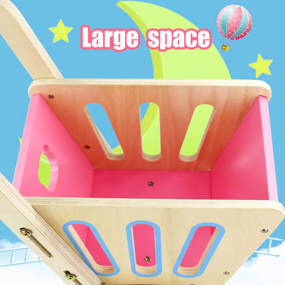 wooden toy shopping trolley