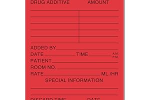 PDC Healthcare 59704610 Permanent "Medication Added" Paper Label, 2" Length, 3" Width, Red, Pack of 500