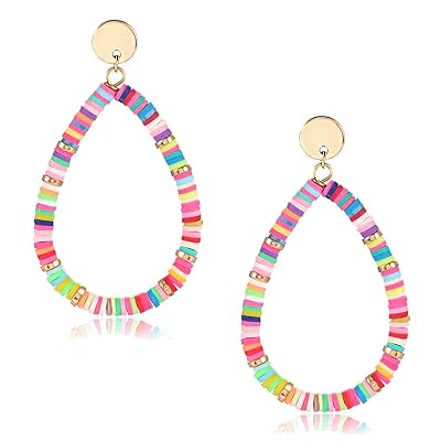 Handmade Rainbow Vinyl Disc Bead Hoop Earrings Ethiopia Ubuy