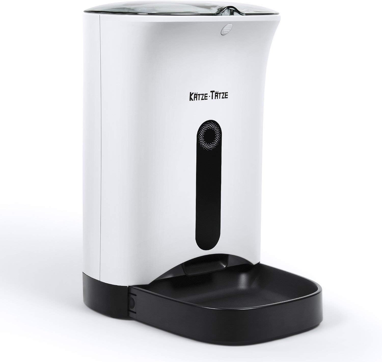 KatzeTatze Comedero Automático para Perros, Alimentador Automático 5.5L con Pantalla LCD, hasta 4 Comidas al Día, Grabación DE 10 Segundos, dispensador de Alimentos para Mascotas