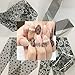 XICHEN Starry Sky Stars Nail Art Stickers Tips Wraps Foil Transfer Adhesive Glitters Acrylic DIY Decoration -16 Black lace models（4cm100cm) (Black)