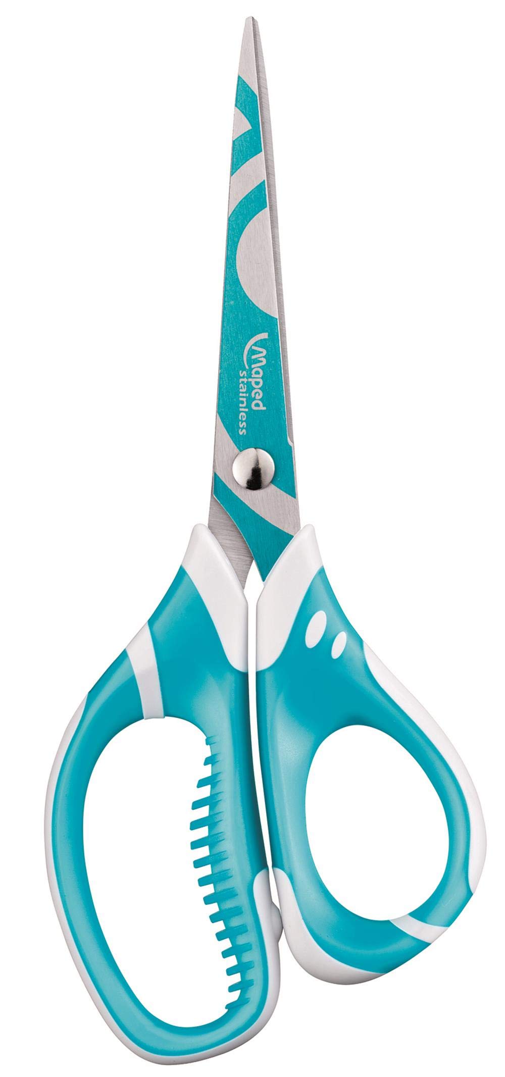 Maped Zenoa Sensitiv Scissors with Asymmetrical Soft Handles, 6 Inches, Assorted Colors (595010)