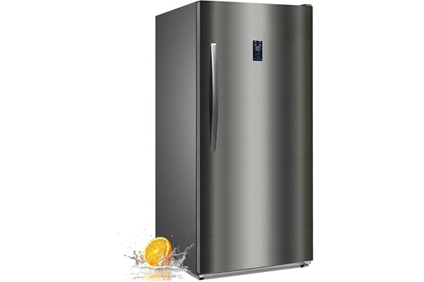 12.0 Cu.Ft. Convertible Freezer Refrigerator Stand Up with Glass Shelves, Frost Free, Stainless Steel Standing Fridge for Home Garage Apartment