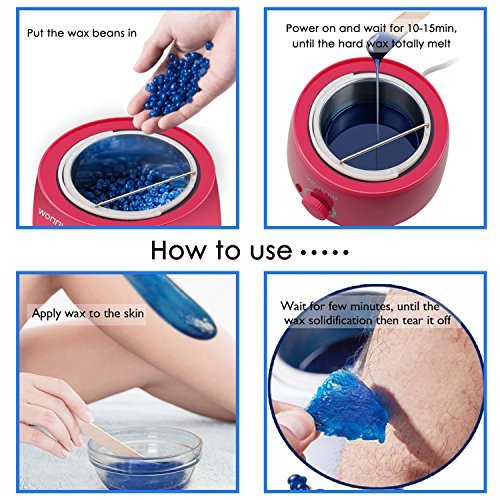image for WONNIE Hair Removal Electric Hot Wax Warmer Waxing Kit Wax Melts Machi