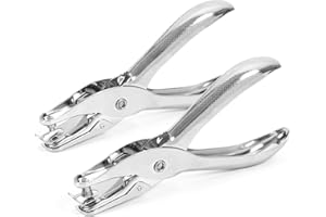 Lot de 2 perforatrices à trou circulaire de 6,35 mm et 0,35 cm, perforatrice en métal pour travaux manuels, étiquettes et car