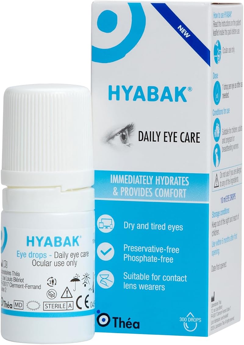 THEA PHARMA Hyabak Eye Drops 10ml Preservative-Free Hydration & Comfort