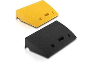 Pyle Portable Lightweight Plastic Curb Ramps - 2PC Heavy Duty Plastic Threshold Ramp Set for Driveway, Loading Dock, Sidewalk, Car, Truck, Scooter, Bike, Motorcycle, Wheelchair Mobility